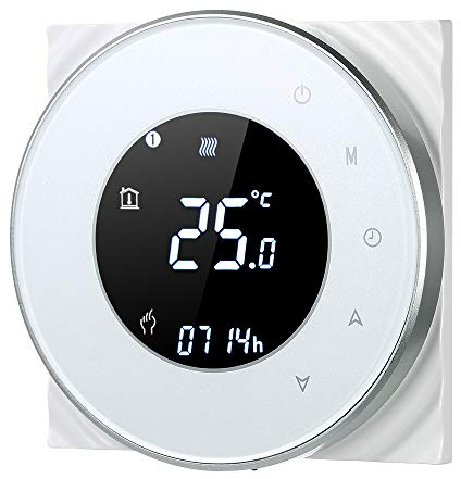 Irishom Termostato Wi-Fi per Caldaia a Gas,Termostato Digitale,Programmabile Display LCD Touchscreen con Retroilluminazione Funzione di Controllo Vocale,Cronotermostato BHT-6000-GC