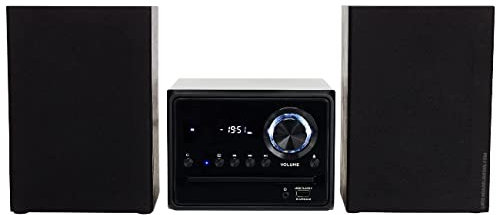 Suinga Microchaîne hi-fi avec Bluetooth, CD, USB, radio FM, noir.