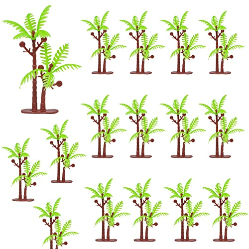 PPX Coconut Palm Model Artificial Trees/Cake Topper - Charming Cupcake Topper Scenery Model Scenery Model for Cake Decorations or Building Model Landscape Artificial Plants 7cm （50pcs）