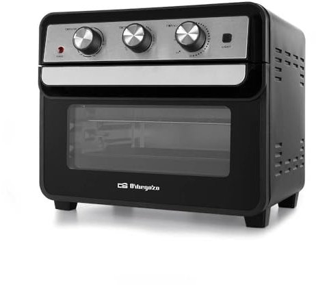 Orbegozo HOF 220 - Freidora sin Aceite, 22 L, Temporizador 60 min, 6 Modos, Regulador de Temperatura, Accesorio Rustidor, Potencia de Horno de 1600 W y de Freidora de 1700 W, Negro y Gris