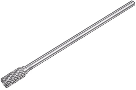 sourcing map Carbide Burrs Rotary Files, Double Cut Cylinder Tungsten Carbide Tip 10mm Cutting Head 6mm Shank 150mm (6-Inch) Length for Wood Metal Stone Polishing