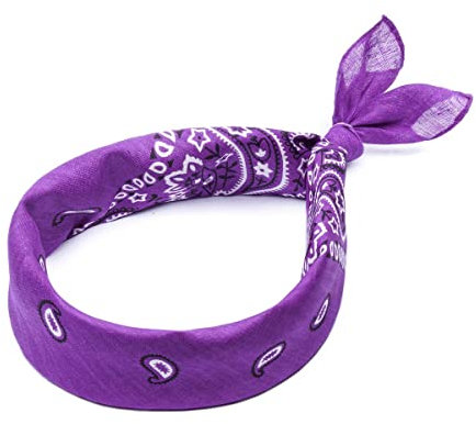 ALLEE DU FOULARD Bandana da uomo e da donna - Bandane tradizionali US Premium, 53x53 cm - Bandana da indossare intorno al collo o tra i capelli. (Viola)