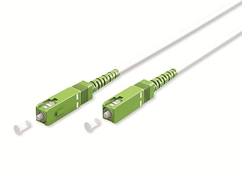 goobay 59606 - Cable de fibra óptica (FTTH), monomodo (OS2) Simplex/SC APC (8°) macho a SC-APC (8°) macho/cable óptico / 30 metros