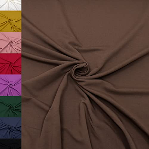 MAGAM-Stoffe Finn Jersey Stoff uni Oeko-Tex Meterware 50cm (27. Dunkelbraun)