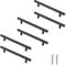 Cjueiom 6 Pack Matt Black Cupboard Handles 96mm Hole Center T Bar Handles, Stainless Steel Drawer Handles Long Wardrobe Door Handles Pulls, 150mm Length Kitchen Cabinet Handle for Bedroom Drawer