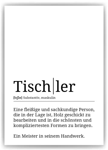 Tischler Poster Definition - DIN A4