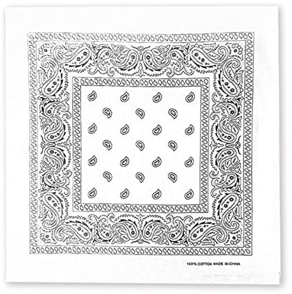 JOPHY & CO. Bandanas aus 100% Baumwolle für Damen Herren Kinder Unisex mit Paisley Muster Kopftuch Kopfbedeckung Schal für Haar/Hals/Handgelenk/Kopf COD.644 (Weiß Paisley)
