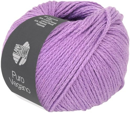 LANA GROSSA Puro Vegano | Kettgarnkonstruktion ohne tierische Fasern | Handstrickgarn aus 65% Baumwolle, 20% Lyocell (Tencel) & 15% Polyamid | 50g Wolle zum Stricken & Häkeln | 90m Garn FB 9