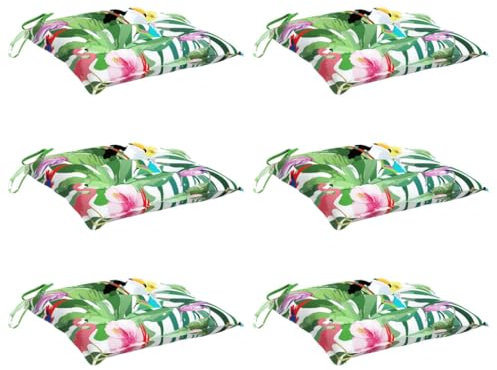 vidaXL Coussins de Chaise 6 pcs Multicolore 40x40x7 cm Tissu, Coussin, Coussin d'extérieur, Coussin de Chaise, Coussin de canapé, Coussin de siège