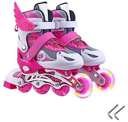 Verstellbare Rollschuhe für Kinder und Erwachsene mit atmungsaktivem Mesh und PP-Material, dreifacher Schutz mit Kugellagern, tolles Geschenk