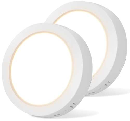 Aigostar Deckenlampe led 12W 3000K Deckenleuchte, 1300lm lampen decke ideal für Badezimmer Balkon Flur Küche Wohnzimmer, Warmweiß Badezimmerlampe Ø17.4cm,2 PCS