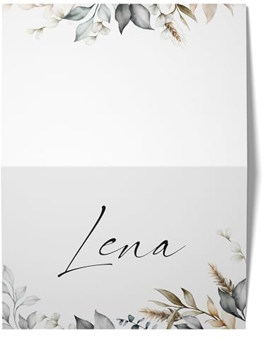 Hochwertige Tischkarten für die Hochzeit – Geburtstag – Konfirmation - Namenskarten, Platzkarten (Vintage Wasserfarben, 25)