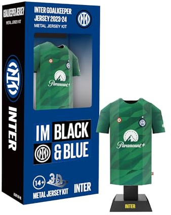 Inter - Torwarttrikot 2023-2024 Miniatur Aluminium mit Tasche zum Zusammenbauen - Fußball, Mailand, Geschenkidee, Sammlerstück, offizielles Produkt