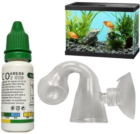 CO2 Indicator Solution Drop Checker Solution, Co2 Glass Drop Checker Kit, Aquarium Fish Tank Monitor CO2 Indicator, CO2 Drop Checker With Solution - Aquatic Co2 Checker, Transparent Aquarium Co2 Kit