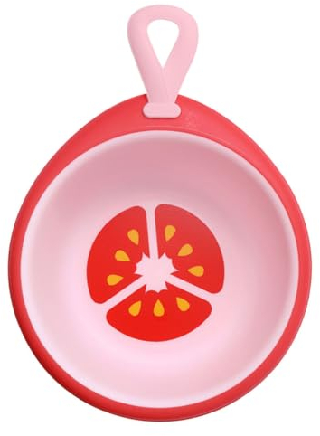 TOYANDONA Tragbar 1Stk Waschbecken kinder waschtisch kinderwaschtisch waschschüssel Tomato washbasin tragehilfe Kitchen washbasin Karikatur Obst Wasserversorgung Kleinkind Kieselgel rot