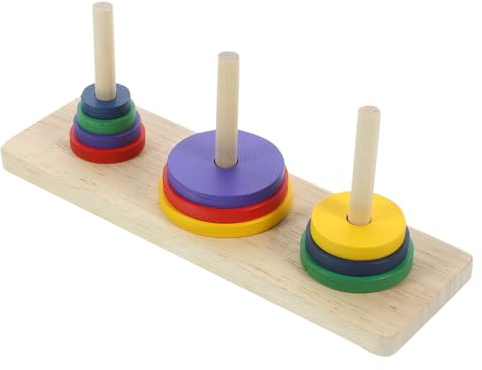 Holz Iq Rätsel Hanoi Turmspiel Bunt Weihnachten Event für Erwachsene | 1 Satz, Polierte Oberfläche, Glatte Kanten, für Familie und Therapie, Konzentrationstraining ohne Bildschirm
