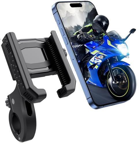 BAFUGU Porta Cellulare Moto, [Antiscivolo Antivibrante] Supporto Telefono Bici[1s Blocco] Universale Porta Telefono Moto Manubrio Holder per iPhone 15/14, Samsung S24/S23, 4,7-7,0 Smartphone