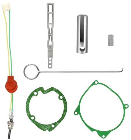 12V 5KW Standheizung Keramik Glühkerze Set, 7-teiliges Glühkerzen-Reparaturset mit Filter 2 Dichtung, Luft Diesel Parkheizung Reparatursatz für Auto LKW Webasto Heizung