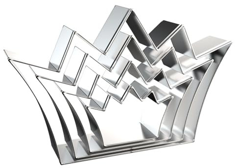 QAAQS Kronen-Cookie-Cutter-Set, 4 Stück, Königskrone, Edelstahl, 12,7 cm, 10,2 cm, 7,6 cm, 5,1 cm
