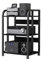 Yoeoefuo Druckerregal TV-Rack 3/4/5-stufige Druckertisch Mit Rollen Phonoschrank Heimstereo Racksystem HiFi-Audioschrank Standregal Lagerregal Für Home Office Kino(3 Tier)