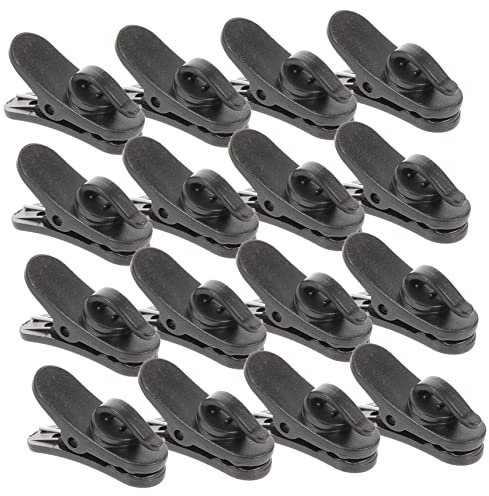 BESTonZON 20 Pcs Lavalier Microphone Clips Flat Jaw Rotating Mic Clamps Lapel Microphone Holder Mounts for Lavalier and Lapel Mics Compatible 2.0-2.4mm Cords Suitable for Recording and Presentation