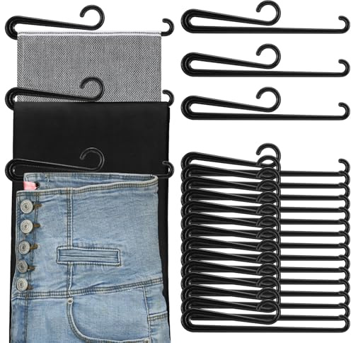 DoubleFill 100 Pcs Plastic Scarf Hangers Curved Bar 7.9 Black Short Neck