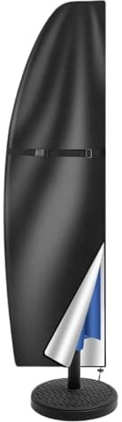 ZNTIHZ Garden Parasol Covers Garden Parasol Cover With Rod & Pull Ring UV Protection 210D Oxford Waterproof Fabric Cantilever Large Umbrella Cover Outdoor For Parasol(Black,280cm Banana)