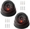 GOMETY 2 pcs Dummy Kamera, Dome Überwachungskamera Attrappe mit Rot Blinkender LED Fake Attrappe Kamera Dummy Kamera Attrappe Fake Camera für Zuhause und Büro Überwachung, Attrappe