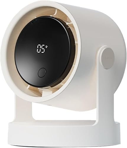 Werwing Desktop & Wall-Mounted Air Circulator Fan | USB Rechargeable, 5-Speed, Silent 36-45dB for Kitchen/Bathroom (White)