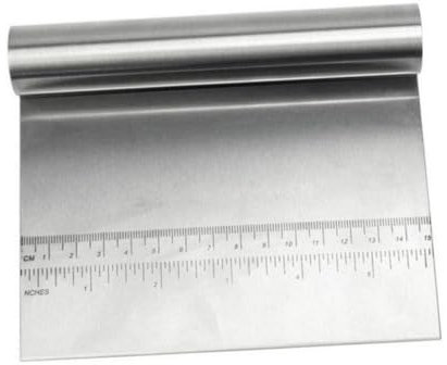 Cabilock Pizzateigschneider Edelstahlschaber Teigschaber Für Bratpfanne Küche Grill Zubehör Messhilfe Kochen Bbq