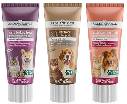 Liver Treat Paste ideal for Tasty Liver, Salmon, Tukey Treats for Cats and Dogs Brown, 75 g (Pack of 3) BQS Bundles