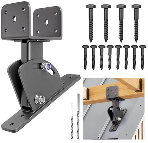 Antsky Pergola Brackets 4x4 (Actual Size:3.5×3.5) Adjustable Angles Saddle Roof Riser Brackets for Patio Cover 304 Stainless Steel Pergola Bracket Kit Patio Roof Riser Patio Kit, 1Pack