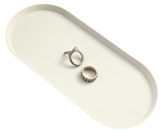 Silikon Oval Schminktisch Tablett Minimalistisch Rutschfest Wasserdicht Schmuck & Kosmetik Organizer für Zuhause Badezimmer Theke Kommode & Reisen Weiß Staubdicht Leicht zu Reinigen Zubehör