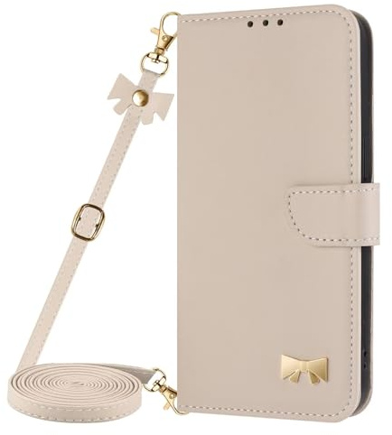 Coque avec Cordon Collier pour Réglable Samsung Galaxy S22 Ultra ,Coque Etui avec Carte à Rabat Clapet Portefeuille en Cuir Pochette Antichoc Flip Case Étui Cover Housse Protection Complète,Blanc