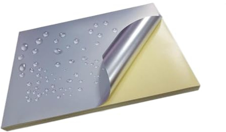 EHxCUF A4 Matt Silber Pet Material Etikett Papier gebürstet goldenen Finish wasserdichte Anti -Scratch -kompatibel mit Tintenstrahl- und Laserdruckern 8 5mic 5mic(50 Laser)