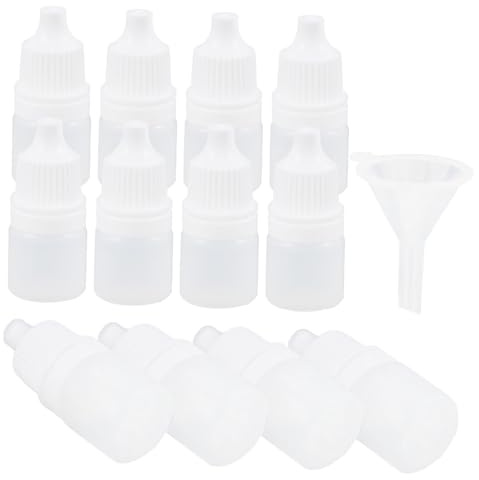 TOGEVAL 12pcs White Plastic Dropper Bottles Reusable Squeezable Eye Dropper Vials with Leak-Resistant Caps for Essential Oils Eye Drops Travel and Dispensing