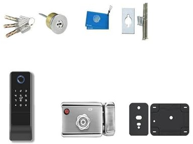 Smart Lock, Serrure de porte intelligente étanche à empreintes digitales, portail extérieur, Bluetooth, mot de passe, carte, pêne dormant, clé mécanique