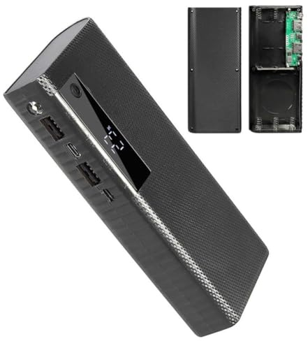Lot de 5 boîtiers de batterie 21700 à tête plate, 5 V 2,1 A, USB Power Bank Box avec écran LED, sans soudure, kit de bricolage pour la maison et l'extérieur