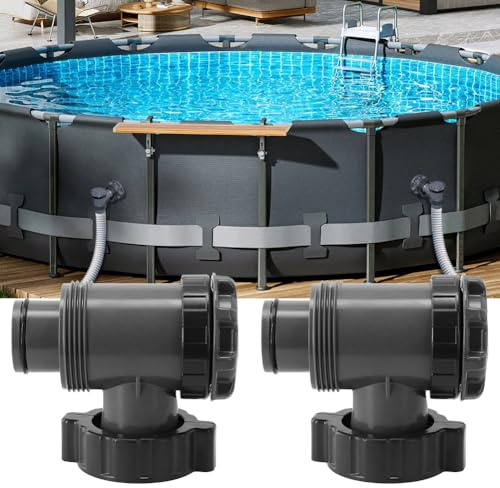 Aoreun Lot de 2 Valve à Piston, Robinet d'arrêt de Piscine, Vanne à Piston de Piscine pour Piscine Hors Sol