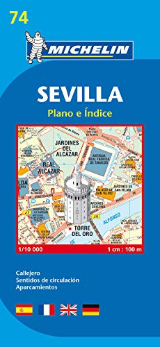 Sevilla - Michelin City Plan 74: City Plans: Plano e Indice. Callejero, Sentidos de circulation, Aparcamientos (Planos Michelin)