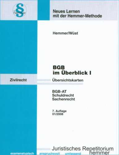 BGB im Überblick - Übungskarten (Karteikarten - Zivilrecht)