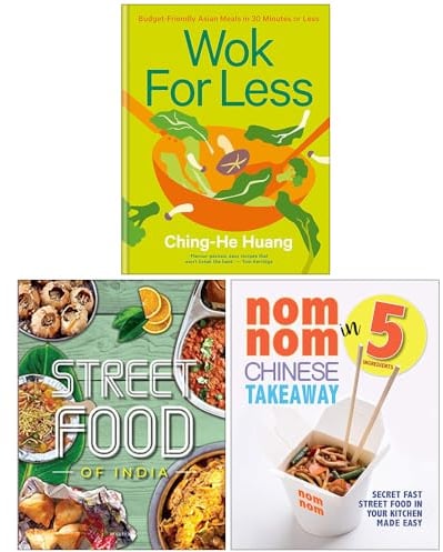 Wok for Less, Fresh & Easy Indian Street Food, Nom Nom Chinese Takeaway In 5 Ingredients 3 Books Collection Set