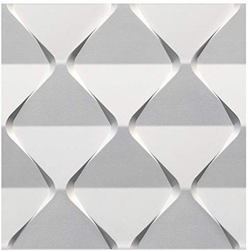 Panel 3D para pared de techo, decoración 60 x 60 cm, diseño hexim Harmony – blanco, 12.96 metros cuadrados