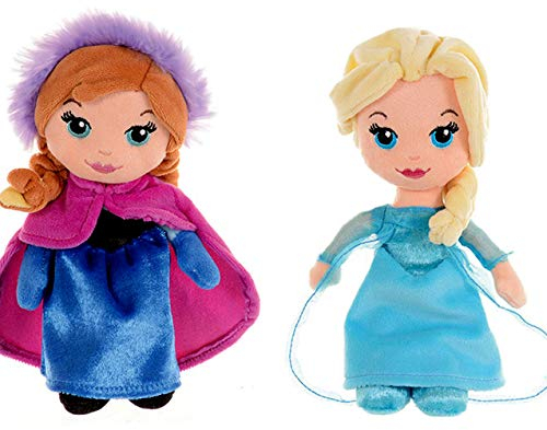 Disney Frozen Anna & ELSA 20cm Stofftier (2 Puppe Bundle)