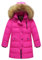 MEYOCEYO Piumino Bambini Invernale Unisex Cappotto Mantieni Caldo Giacca Antivento Parka con Cappuccio Giubbotti Snowsuit Red Rose 110