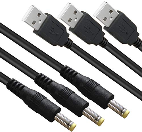 SIOCEN 3 Packungen 1,2 m USB 2.0 A Stecker auf DC 4,0 mm x 1,7 mm 5 Volt DC Hohlstecker Netzkabel, DC 5 V Netzstecker Stecker Ladekabel für Sony PSP 3000 2000 1000, Tablet, Handy, Laptop, Netbook,