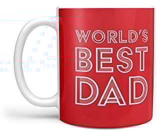 FOCO Liverpool FC EPL Premier League World's Best Dad Slogan Football Club Mug in Team Colour