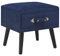vidaXL Nachttisch mit 1 Schublade Nachtschrank Nachtkonsole Nachtkommode Schlafzimmer Kommode Schrank Beistelltisch Beistellschrank Blau Samt 40x35x40cm