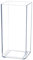 Flower Vase Acrylic Square - Decorative Centerpiece for Home or Wedding - Non Breakable Plastic, 5 X10 Tall Cube - Clear