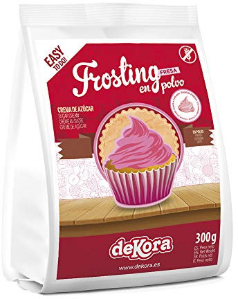 Dekora 230046 Frosting Pulver Erdbeercreme für Die Dekoration von Torten, Kuchen oder Cupcakes